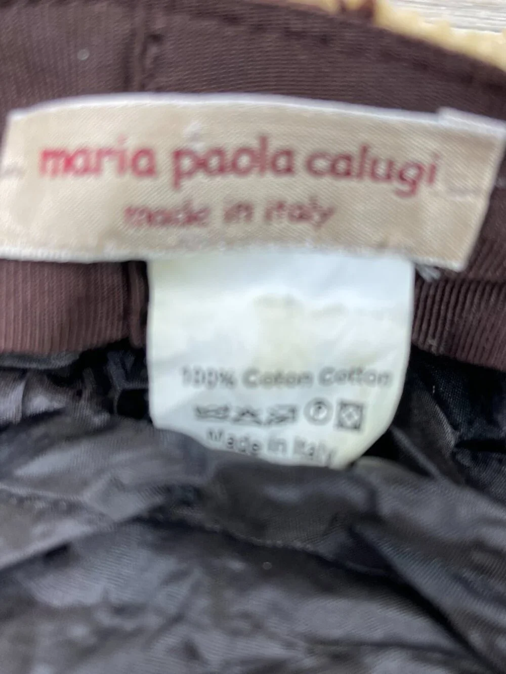 RARE VINTAGE MARIA PAOLA CALUGI MADE IN ITALY WOMEN'S CORDUROY HIPPIE BOHO HAT